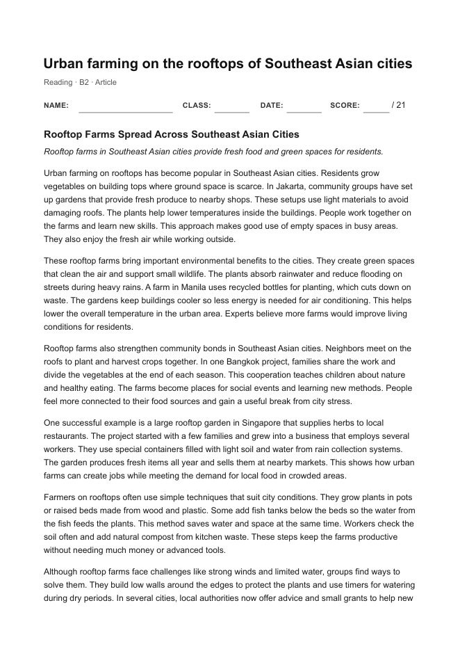 First page of Urban Farming in Southeast Asia